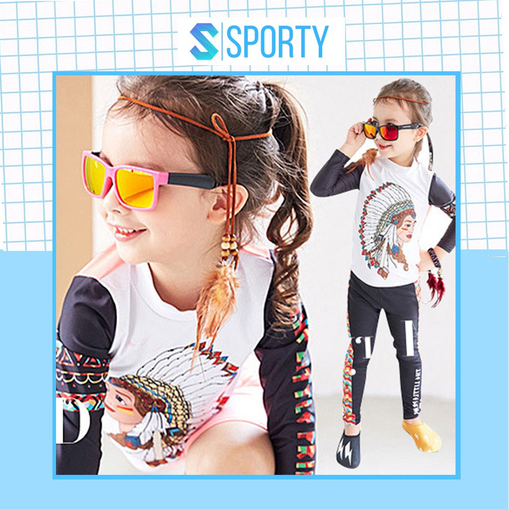 Đồ Bơi Trẻ Em - Áo Bơi Dài Tay Cho Bé Gái Mẫu Thổ Dân Độc Lạ SPORTY