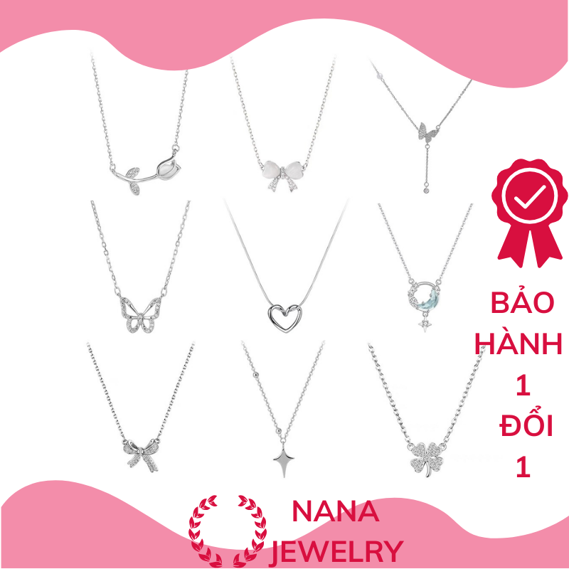 Vòng cổ bạc 925 nhiều kiểu dáng, vòng cổ nữ , dây chuyền bạc Trang sức nữ NaNa