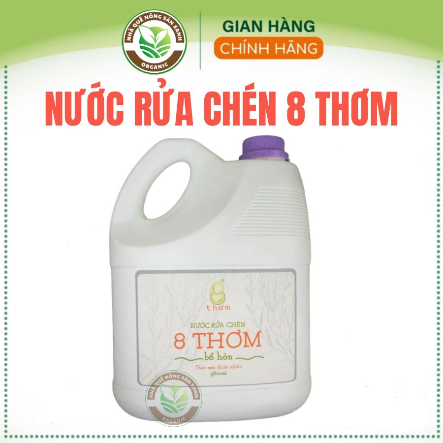 Nước Rửa Chén Hữu Cơ 8 Thơm Bồ hòn htx Sinh Dược-  KHÔNG HÓA CHẤT, SẠCH, AN TOÀN, THÂN THIỆN MÔI TRƯỜNG