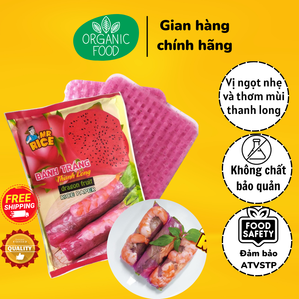 Bánh Tráng Thanh Long Mr. Rice 200g - Tốt cho sức khoẻ, thuần thiên nhiên