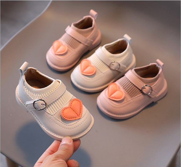 Giày búp bê len phối trái tim siêu hot cho bé gái từ 1-3 tuồi size 15-25