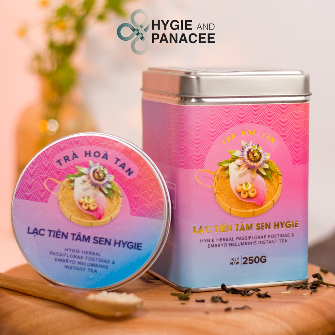 Trà lạc tiên tâm sen hòa tan hygie an thần ngủ ngon giảm căng thẳng mệt mỏi suy nhược thần kinh 250gr