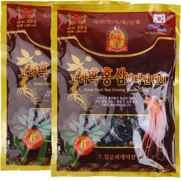 Combo 2 Gói Kẹo Hắc Sâm Vitamin Hàn Quốc 300g, Kẹo Hắc Sâm 6 Năm Tuổi Hàng Nhập Khẩu, Giúp Giảm Mệt Mỏi, Âu Lo. Căng Thẳng