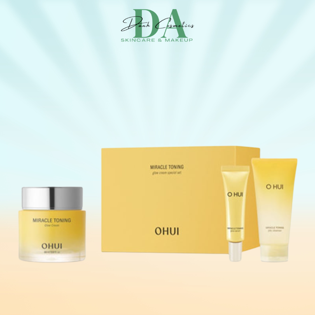 Bộ Dưỡng Da Cấp Ẩm, Dưỡng Sáng Ohui Miracle Toning Glow Cream Special 3pcs 110ml