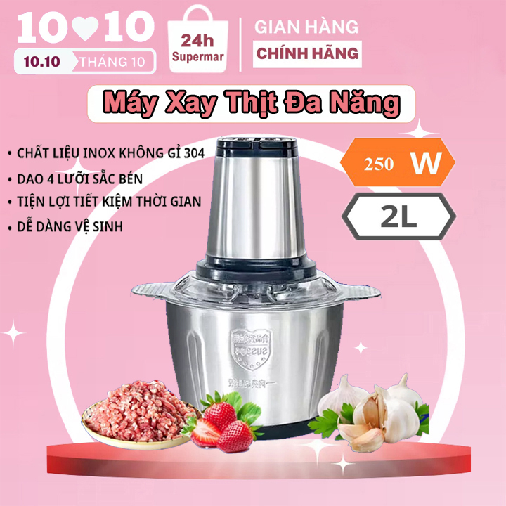 Máy xay thịt, máy xay thịt đa năng, Máy xay sinh tố cầm tay, Cối xay thịt INOX 304, máy xay thịt bằng điện không rỉ, dung tích lớn, công suất lớn, nhiều chế độ xay, chống vỡ bền bỉ, máy xay rau củ, cá