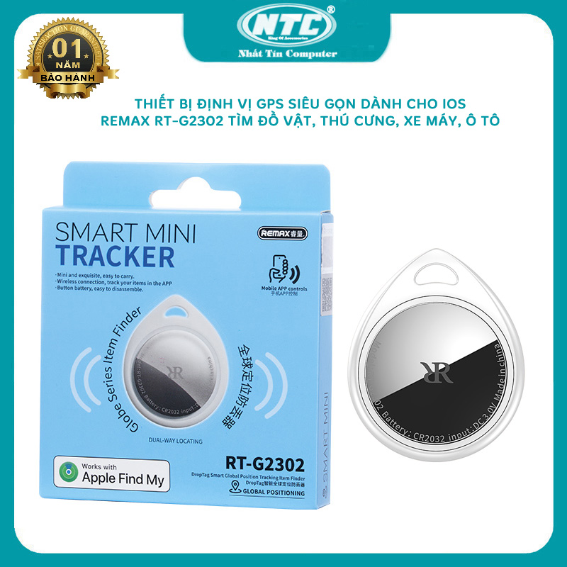 Định vị GPS mini siêu nhỏ DropTag Remax RT-G2302 / RT-G2303 định vị xe máy, ô tô, thú cưng , trẻ em, đồ vật hành lý (trắng)