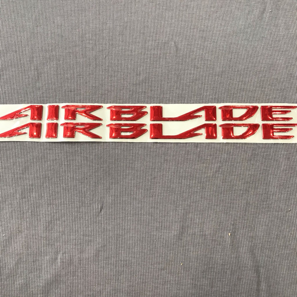 Tem nhựa dẻo logo cặp chữ Airblade giống như zin màu đỏ