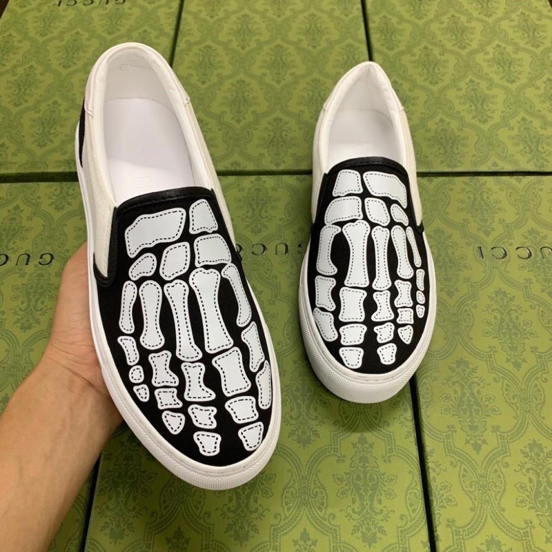 Giày slipon nam in hình xương bàn tay full size 38-43