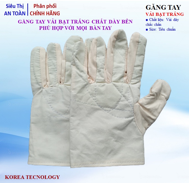 Găng tay bảo hộ vải bạt trắng, găng tay thợ hàn, găng tay cơ khí dùng trong cơ khí, xây dựng, an toàn bảo vệ đôi tay