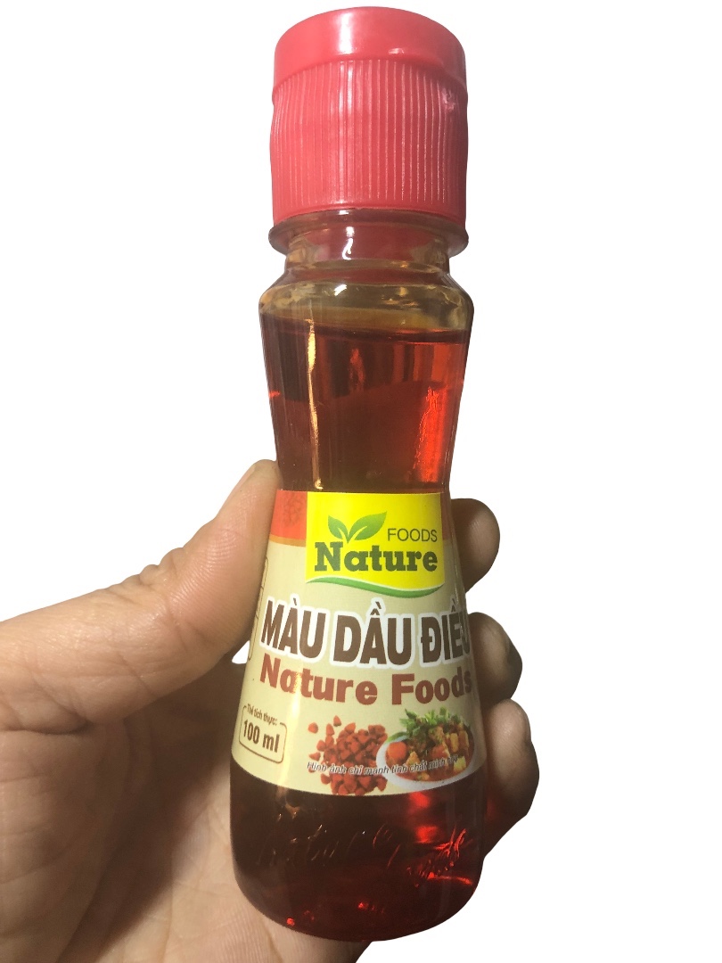 Dầu màu điều Nature Foods gia vị chế biến thực phẩm, tạo màu tự nhiên cho món ăn lọ 100ml