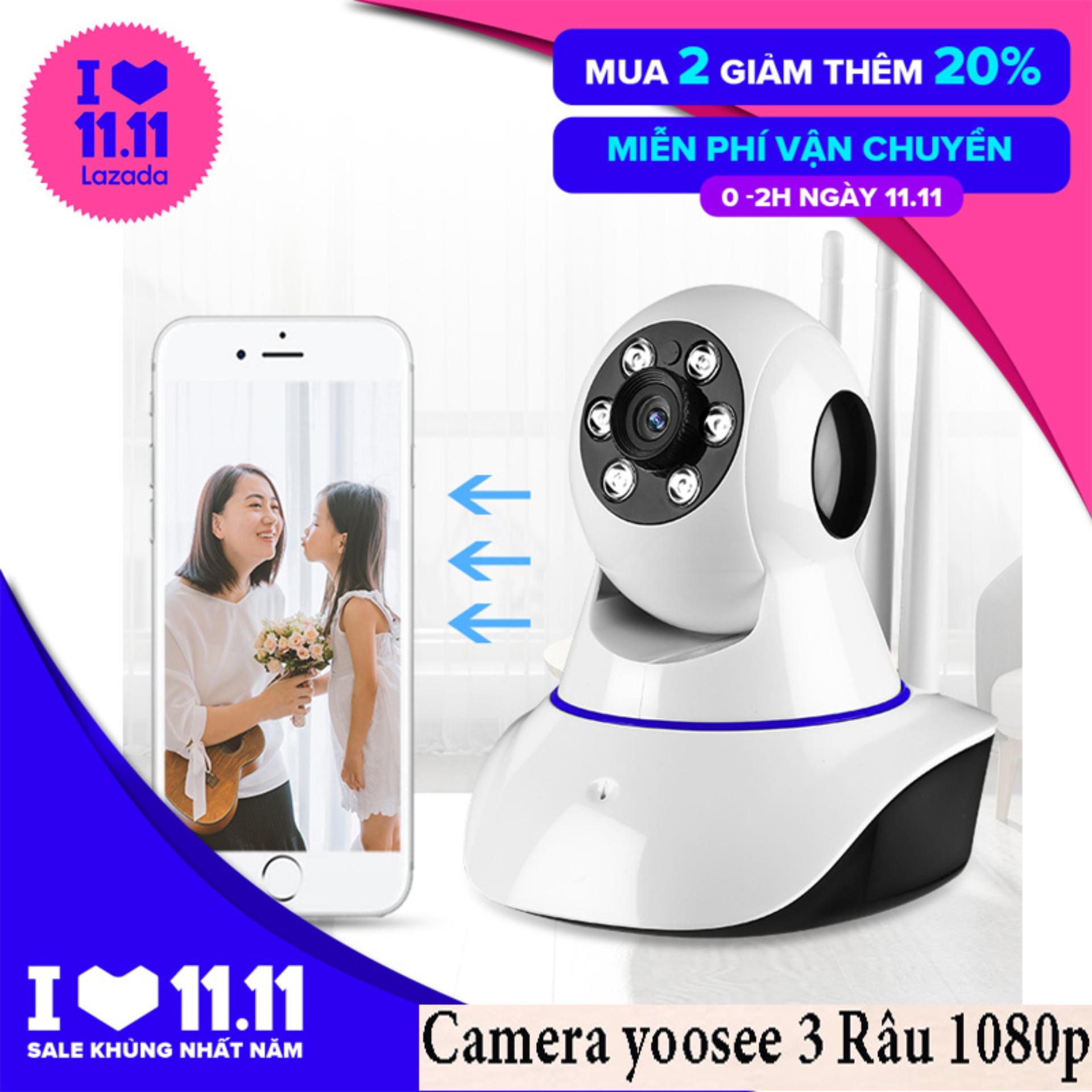 Camera yoosee ngoài trời, Camera Yoosee 3 Râu 1080P Thông Minh, Sắc Nét Full HD, 3 Râu  Cực Mạnh, Xoay Đa Chiều, Sử Dụng Dễ Dàng,....BH 12 Tháng, Mẫu SP.2,