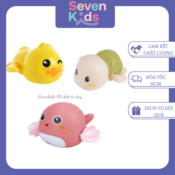 Đồ chơi nhà tắm, đồ chơi vặn dây cót SEVENKIDS đồ chơi thả bồn tắm rùa vặn dây cót, cá vặn dây cót, con quay chong chóng