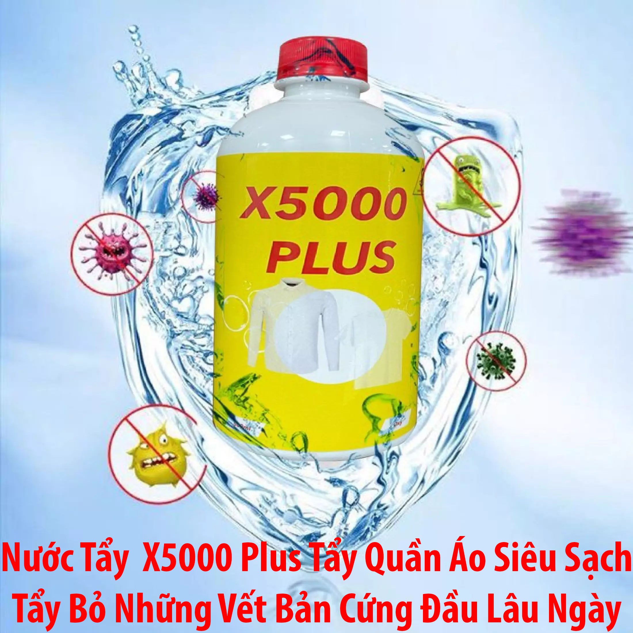 Nước Tẩy Quần Áo x5000 plus , Nước Tẩy Trang Quần Áo Cao Cấp , Dung Dịch Tẩy Dửa Chất Lượng Cao-Chống Phai Màu Gốc Của Quần Áo