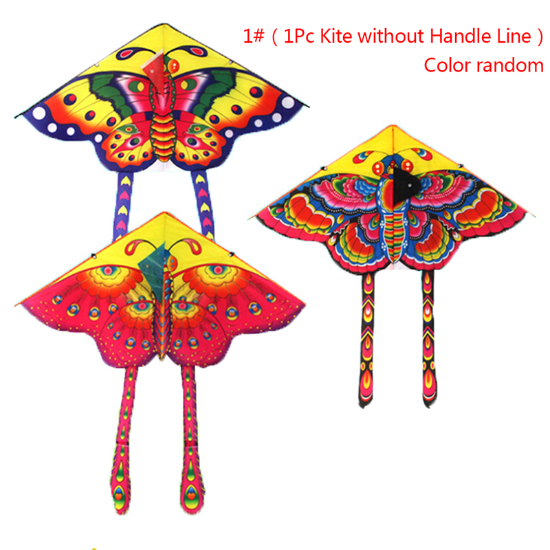 we07mkGc 1 Bộ diều đuôi dài in hình bướm 90*50cm Đồ chơi diều ngoài trời có tay cầm