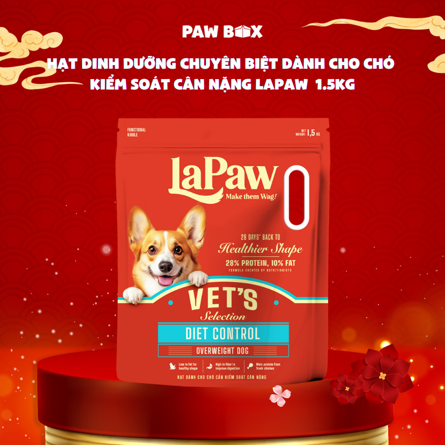 [MỚI] Hạt dinh dưỡng chuyên biệt dành cho chó kiểm soát cân nặng LaPaw túi 1,5KG