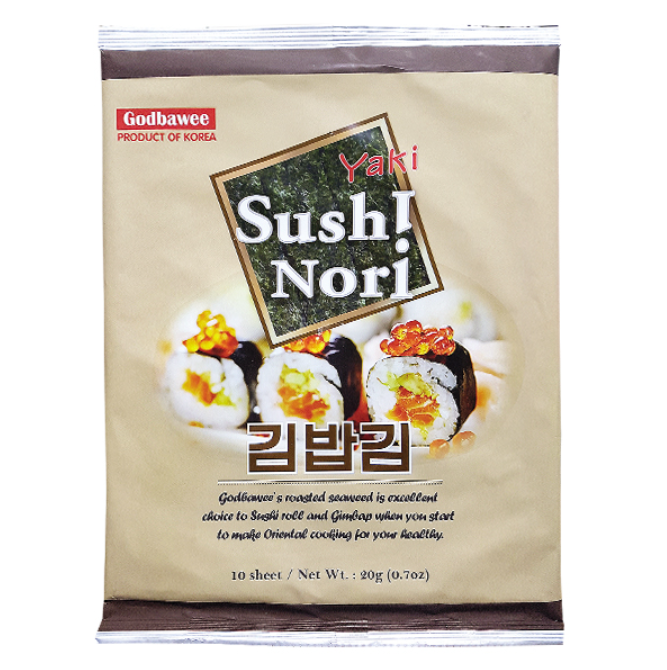 Rong biển cuộn cơm 10 lá Godbawee Sushi Nori , gói 20g