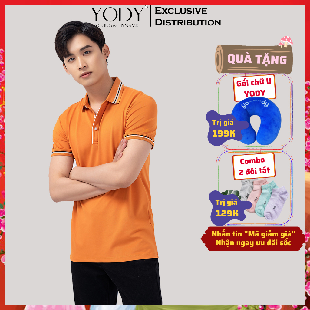 Áo thun Polo nam YODY Coolmax thoáng mát siêu nhẹ co giãn tốt APM3681