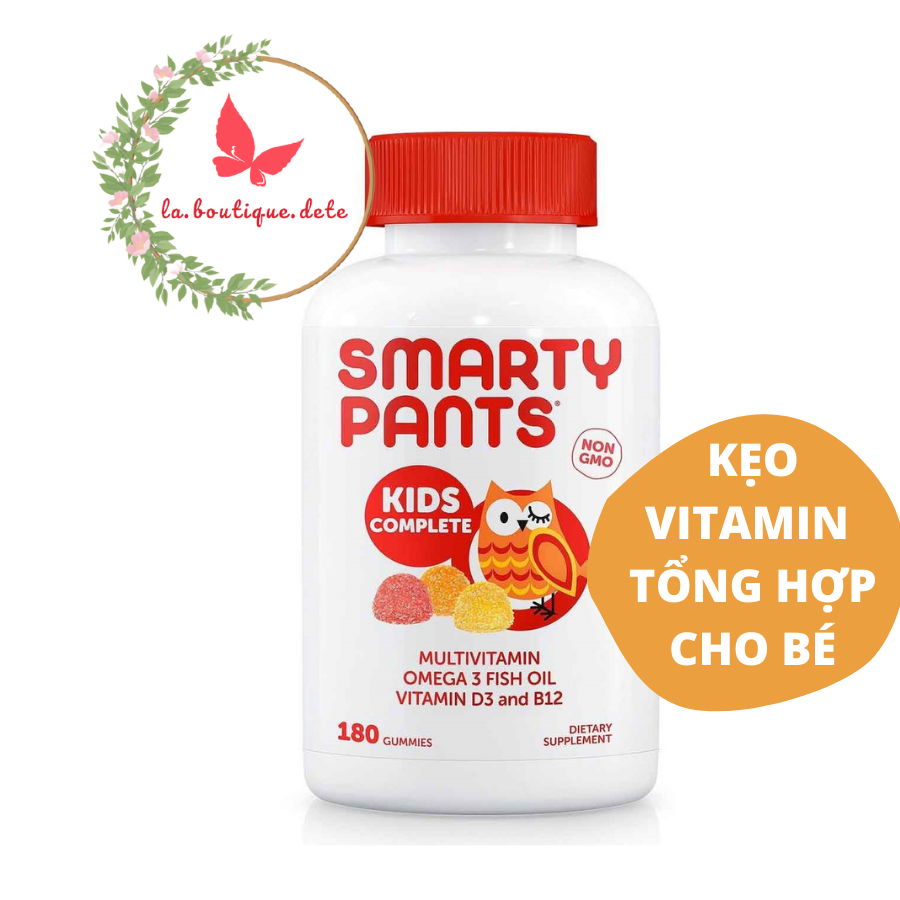 Kẹo dẻo Vitamin tổng hợp cho bé Smarty Pants Kids Complete Multivitamin D3 B12 Omega 180 viên - Hàng Mỹ