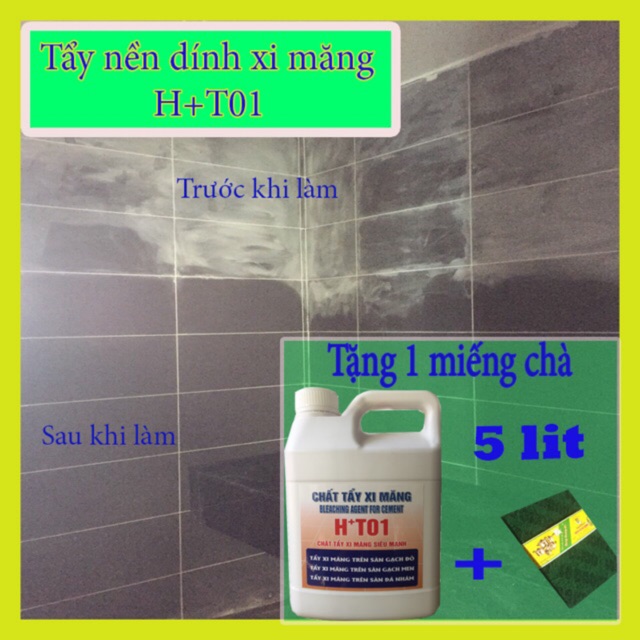 Chất tẩy xi măng HT01 CỰC MẠNH đáng bay vết xi măng trên các bề mặt gạch đá