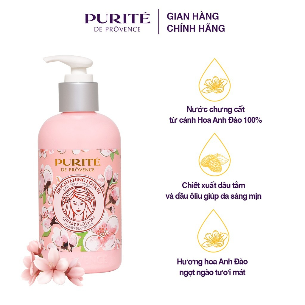 Sữa Dưỡng Thể PURITÉ Sáng Mịn Hương Hoa Anh Đào 250ml