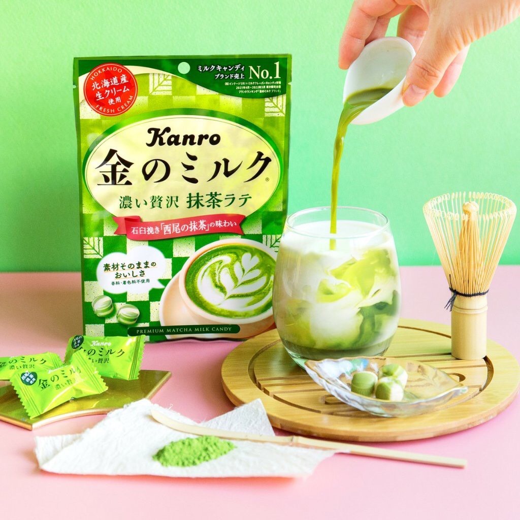 Kẹo Sữa Trà Xanh Kanro Nhật - Kanro Golden Milk Candy - Rich Luxury Matcha Latte 70g