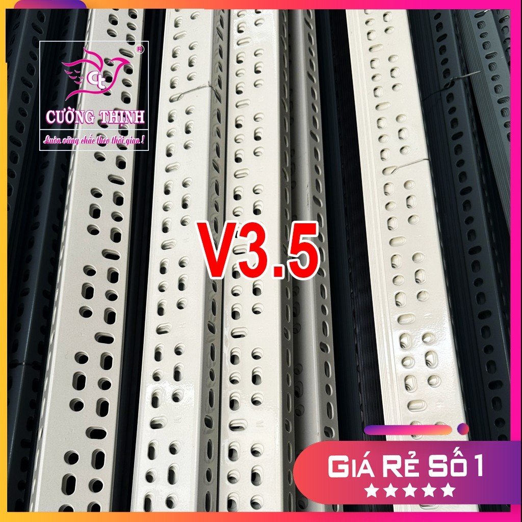 Sắt v lỗ v3.5 dài 1m, dày 1.6 ly - lắp ráp kệ v lỗ đa năng, sắt v lỗ , làm kệ sắt