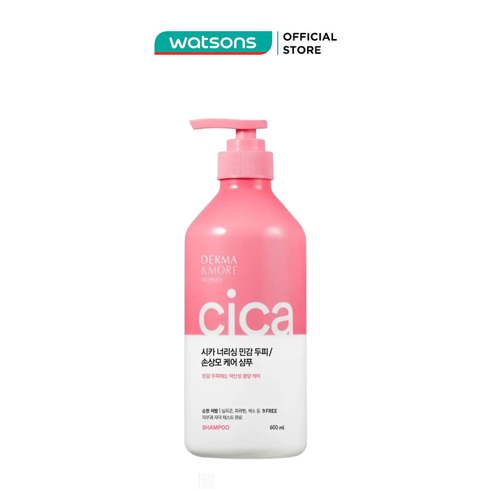 Dầu Gội Derma & More Cica Nourishing Chăm Sóc Tóc Hư Tổn 600ml