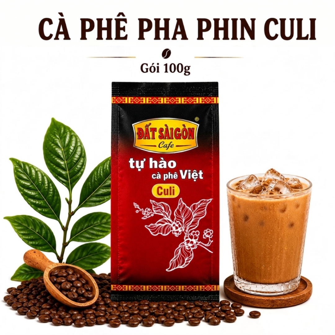 Cà Phê Pha Phin Culi - Đất Sài Gòn Cafe | Gói 100gr