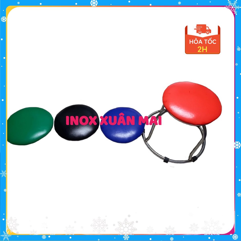 Nệm ghế inox màu xanh biển , xanh lá , đỏ , đen