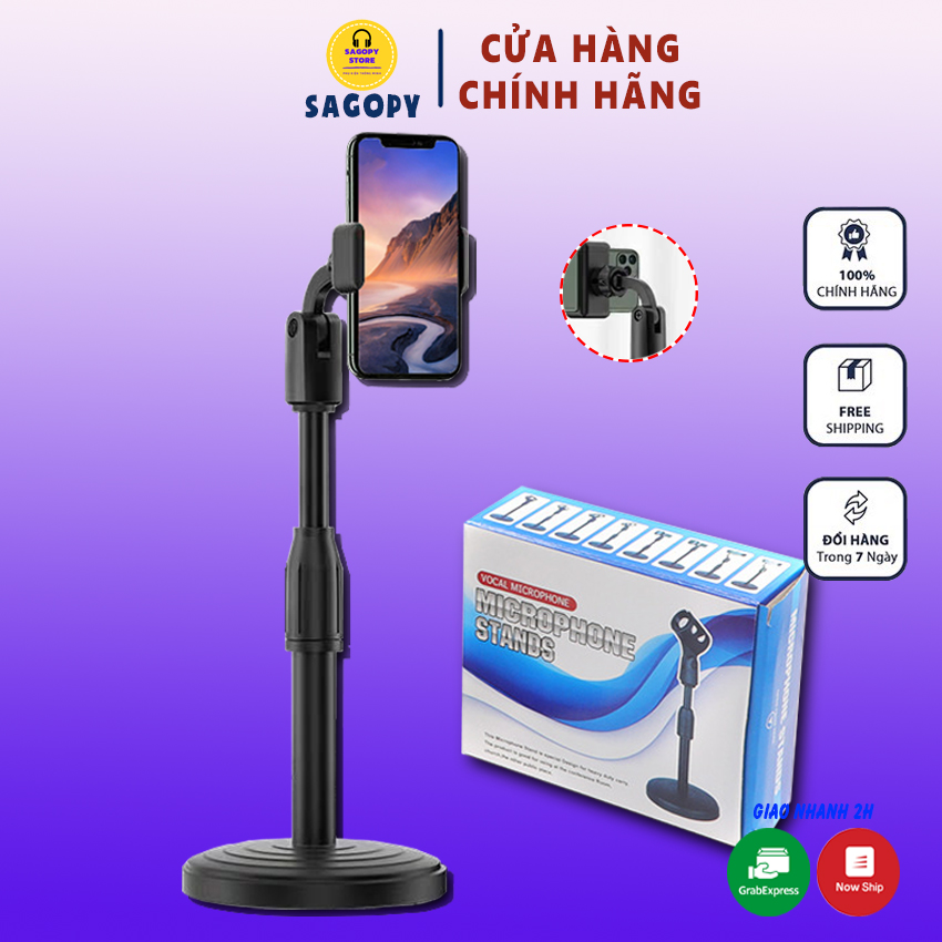 Giá đỡ kẹp đa năng điện thoại đt Livestream, xem Video, kẹp điện thoại xoay 360 độ dùng iphone, ipad, samsung, oppo