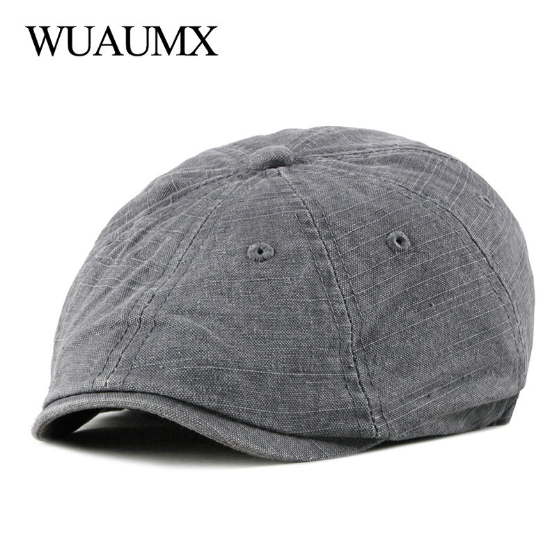 Wuaumx R Mùa Hè Mũ Nồi Nón Nam 8 Lưỡi Dao Newsboy Bộ Đội Nữ Họa Sĩ Tấm Che Chống Sừng Trâu Nón Rửa Sạch Cotton Mỏ Vịt Bằng Phẳng mũ Lưỡi Trai