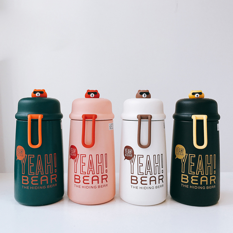 Bình nước giữ nhiệt chân không gấu điệp viên 320ml