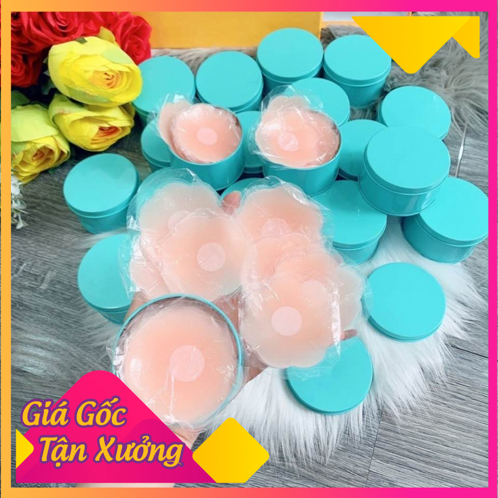 Miếng dán ngực, dán đầu ti mỏng nhẹ siêu mềm siêu bám dính hộp 10 miếng 5 cặp có thể tái sử dụng nhiều lần siêu tiết kiệm
