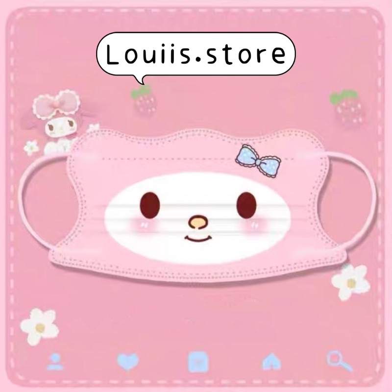 Khẩu trang in hình dễ thương, họa tiết hoạt hình người lớn Louiis.store
