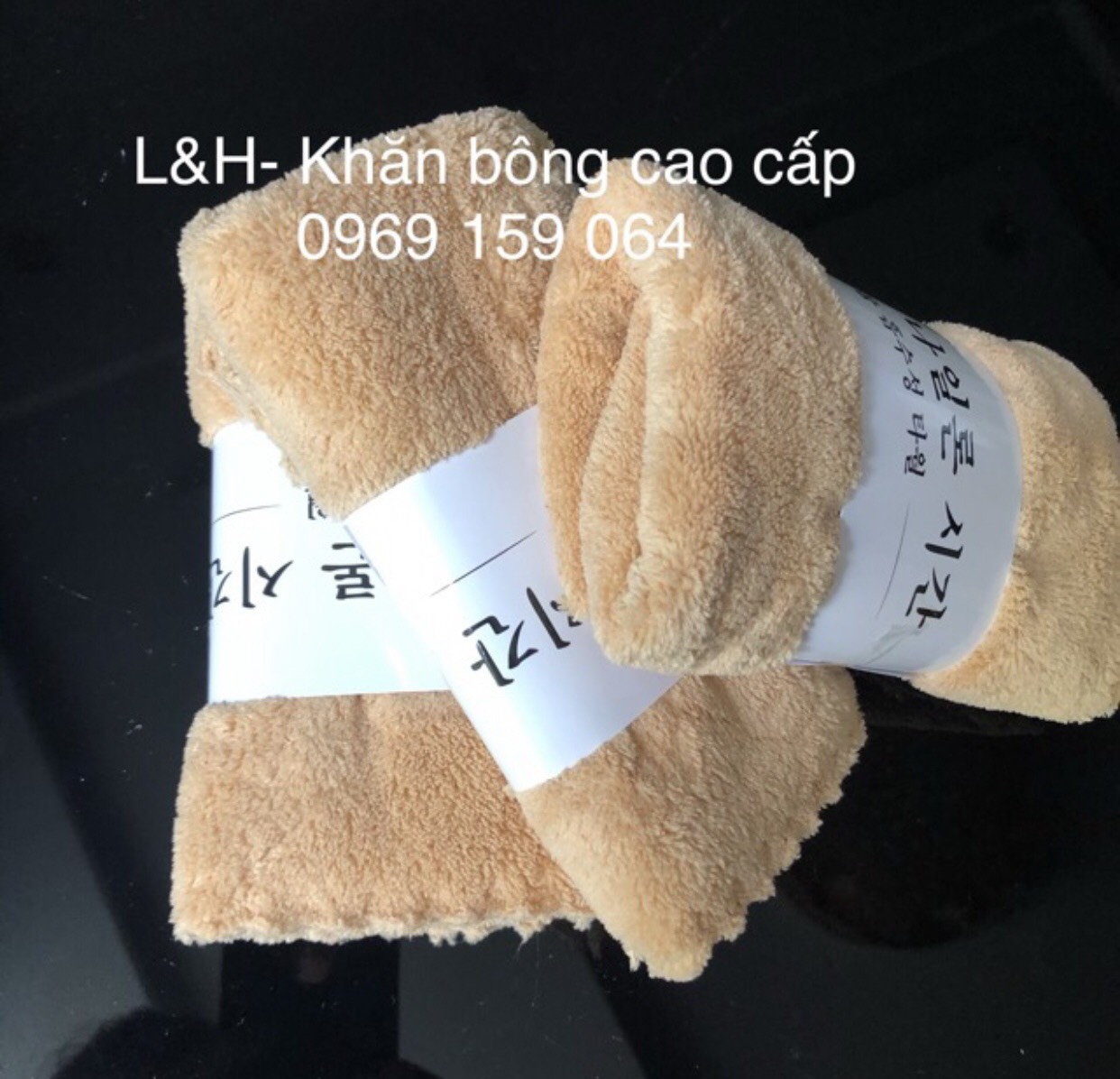 Khăn mặt lông cừu, màu trơn, kt 30x50cm