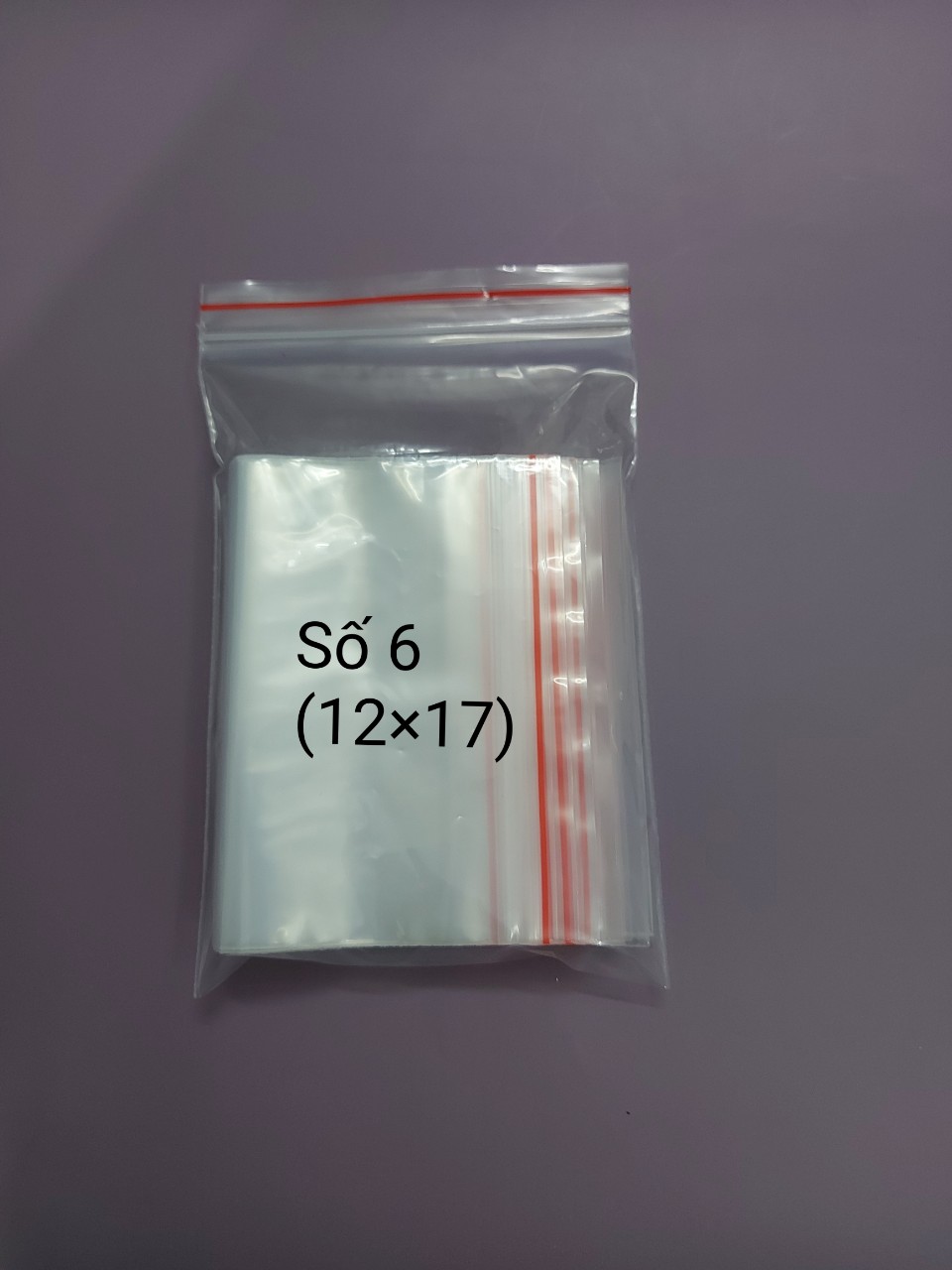 Combo 100 cái túi zip nhỏ viền đỏ số 6 kt 12x17cm