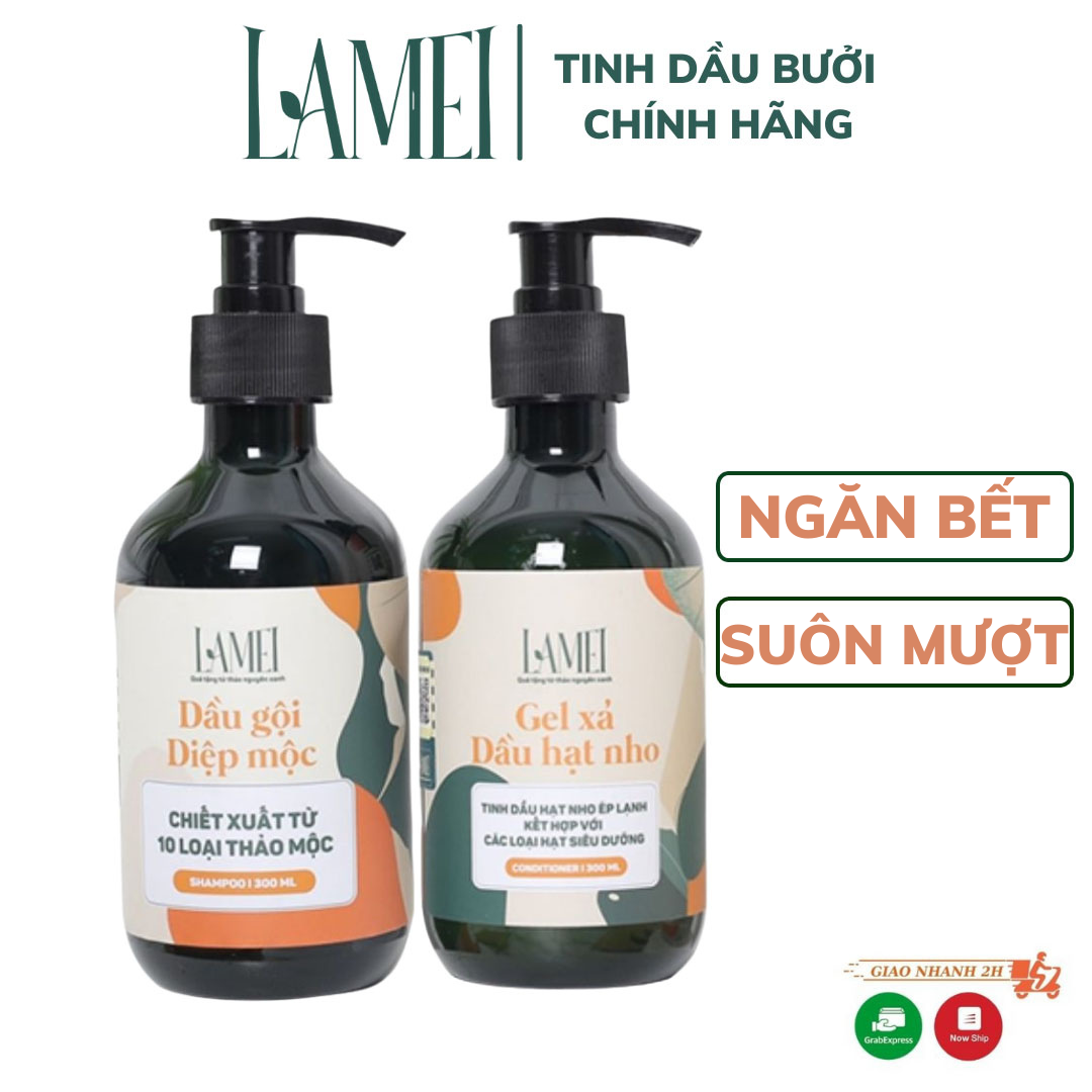 Combo Dầu Gội Và Gel Xả Lamei Phục Hồi Tóc Hư Tổn