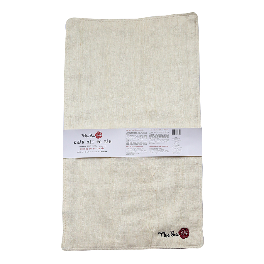 Mộc Trà Silk| Khăn Mặt Tơ Tằm Người Lớn 3 Lớp 30x50cm