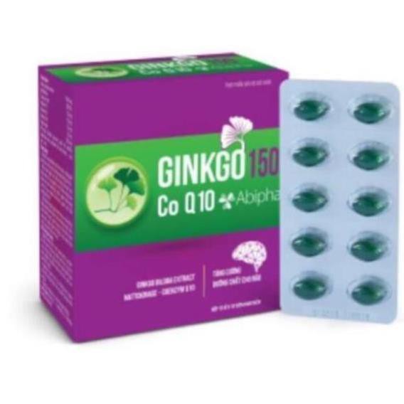 Viên uống ginkgo 150 coq10 abipha - tăng cường dưỡng chất cho não hộp 100 viên