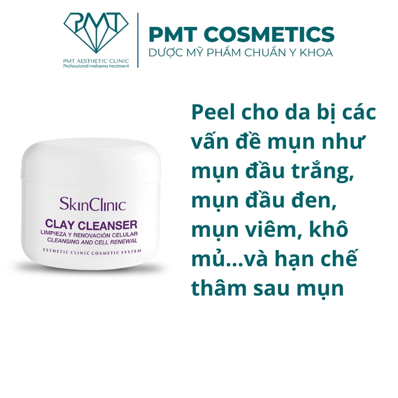 Peel Da Skin Clinic Clay Cleanser Giảm Mụn, Ngừa Thâm PMT Cosmetics