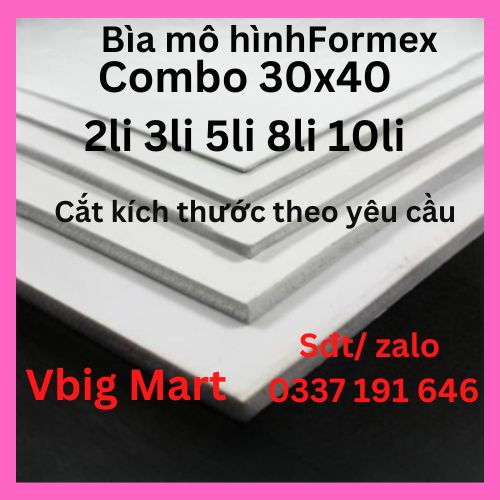 Combo bìa mô hình - fomex siêu tiết kiệm tấm bìa formex cứng dày 3/5/8/10/15/18mm dùng làm đồ handmade, mô hình.