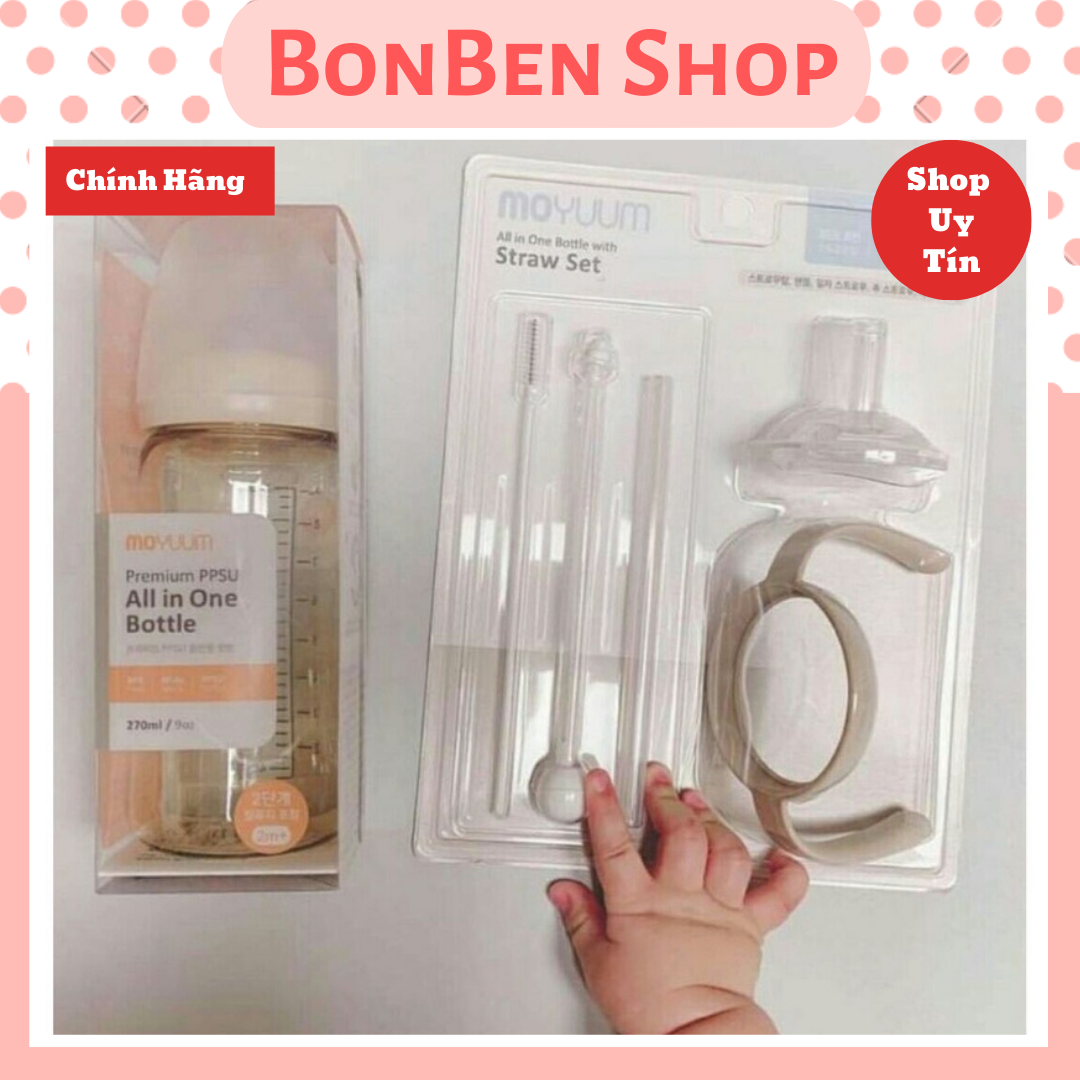BỘ PHỤ KIỆN TAY CẦM ỐNG HÚT MOYUUM CHÍNH HÃNG LẮP THÀNH BÌNH TẬP UỐNG CHO BÉ, BONBEN SHOP CAM KẾT HÀNG CHÍNH HÃNG