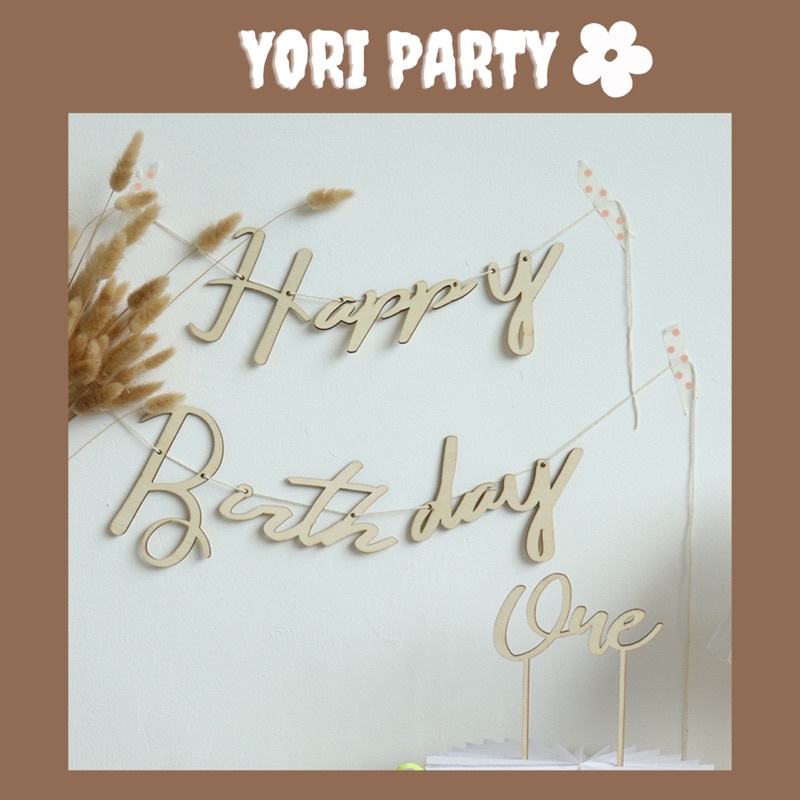 Bộ dây cờ happy birthday trang trí sinh nhật - yori party