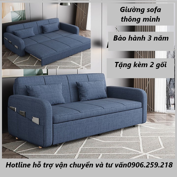 Ghế sofa giường đa năng, Giường sofa thông minh gấp gọn thành ghế đa năng cho phòng khách có hộp để đồ tiện ích