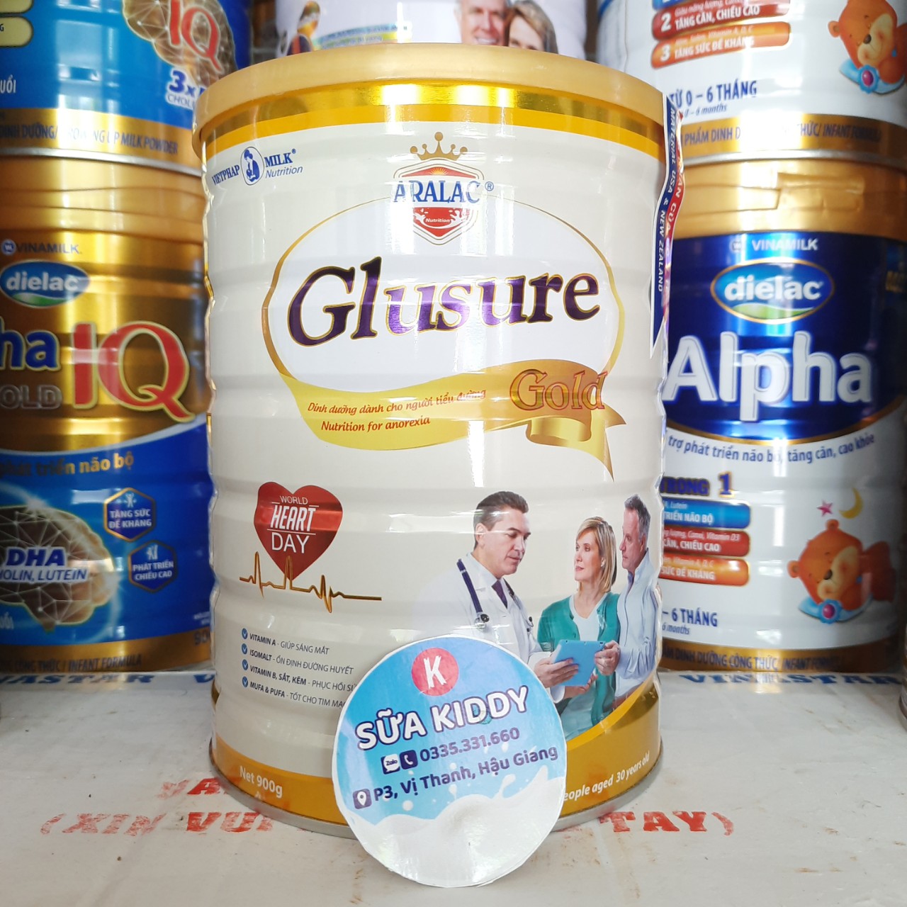 Combo 12 lon Sữa ARALAC GLUSURE 900G dành cho người tiểu đường (kiddy1234)
