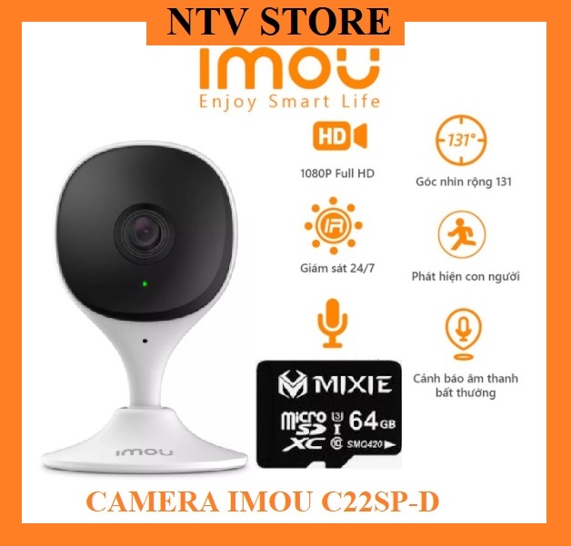 CAMERA An Ninh RANGER A2 1080P IMOU IP-A22EP-D-V3 (Phiên bản mới Ranger 2) - Còi Hú Báo Động - Đàm Thoại 2 Chiều - Smart tracking - Xoay 360 - Bảo Hành Chính Hãng Uy Tín 2 Năm
