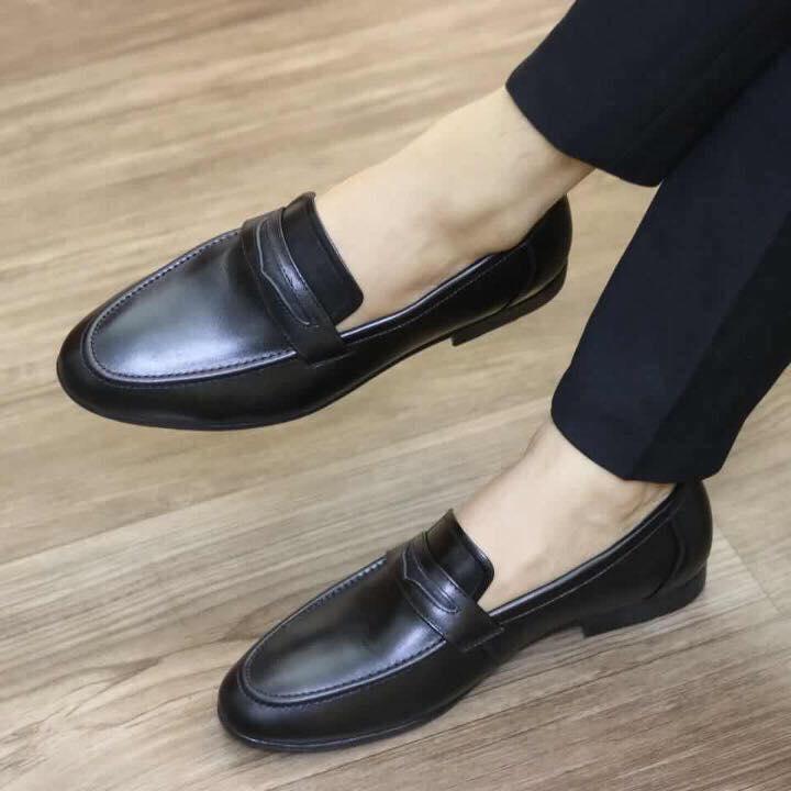 Giầy lười da nam dây ngang