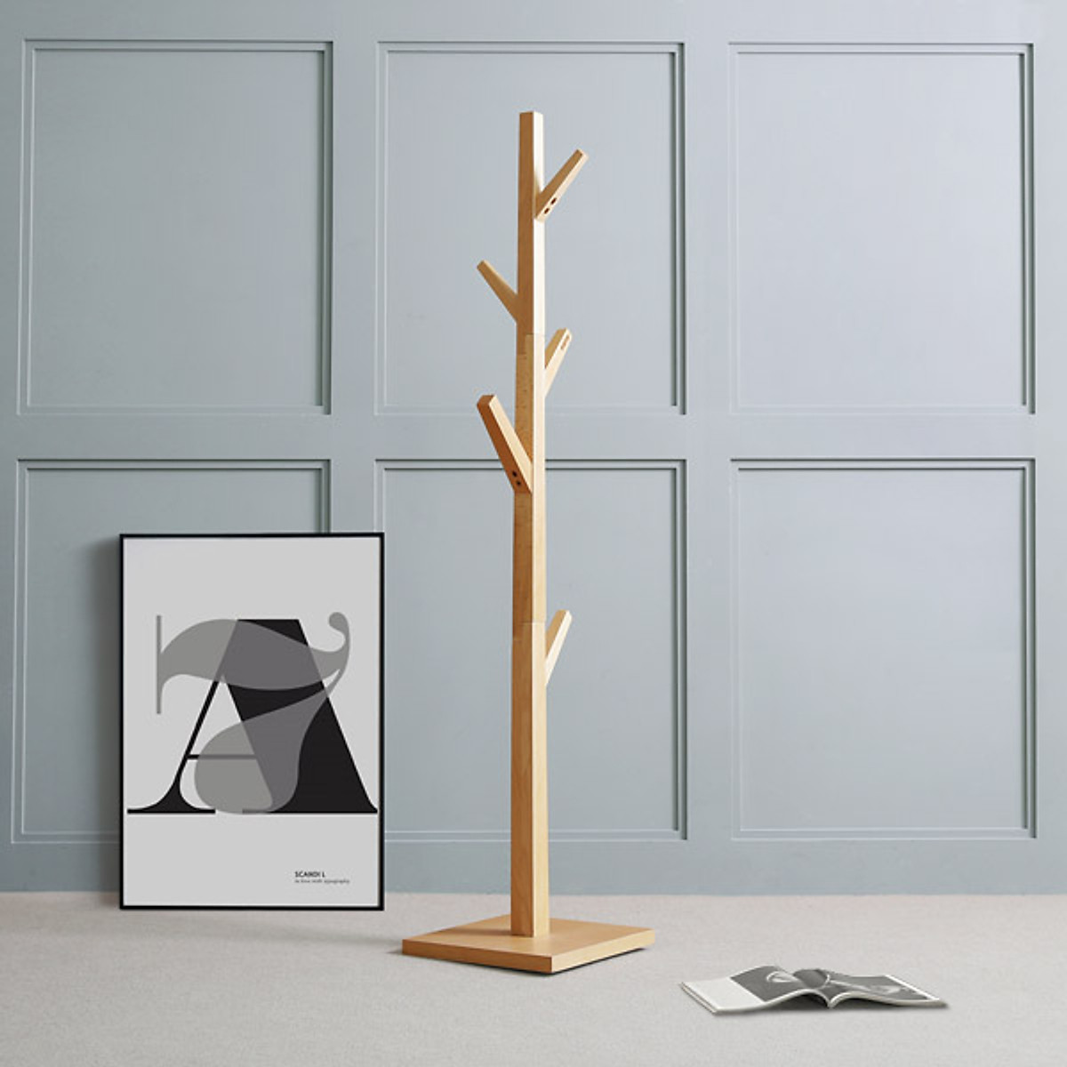 Cây treo quần áo Homenhouse, chất liệu gỗ sồi, chiều cao 164cm