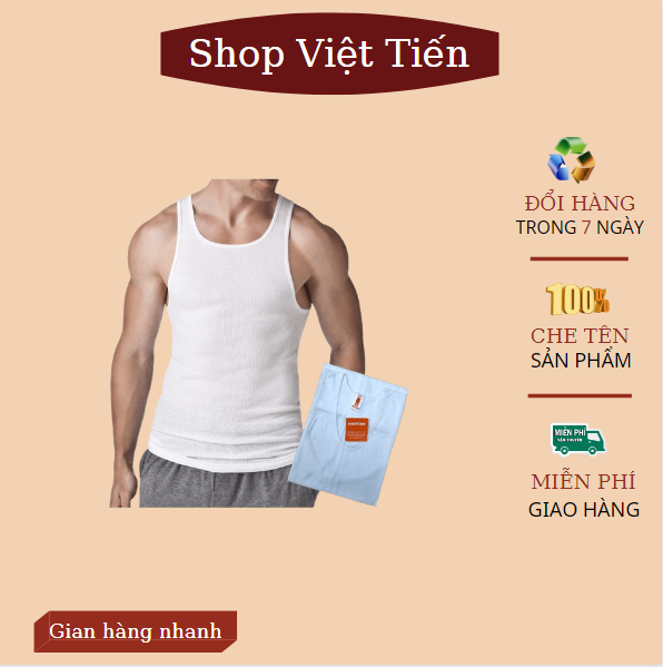 Set 03 áo thun ba lỗ nam thời trang hàng VNXK chất liệu 100% cotton co giãn tốt,không gây hằn lên da,không gây sự khó chịu khi mặc,rất thích hợp làm áo lót trong áo sơ mi,sử dụng khi tập thể thao,ở nhà,áo ngủ VT-126 Việt Tiến