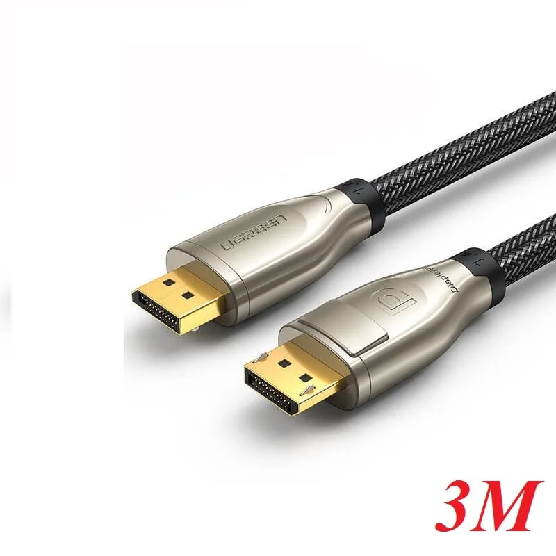 Ugreen 60844 3m cáp dp ra displayport v1.4 version hợp kim bọc lưới chống nhiễu màu đen DP112